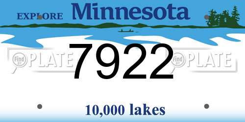 7922 Minnesota License Plate
