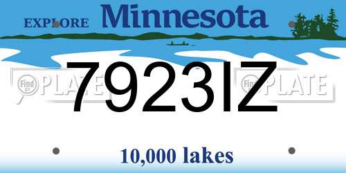 7923IZ Minnesota License Plate
