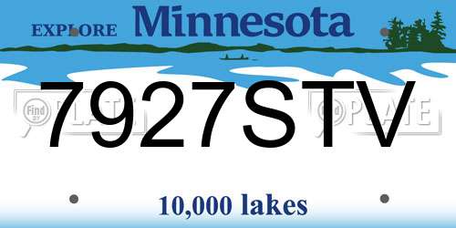 7927STV Minnesota License Plate