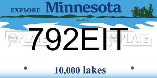 792EIT Minnesota License Plate