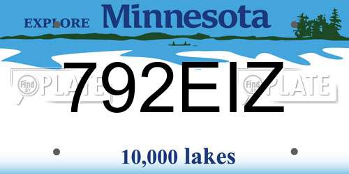 792EIZ Minnesota License Plate