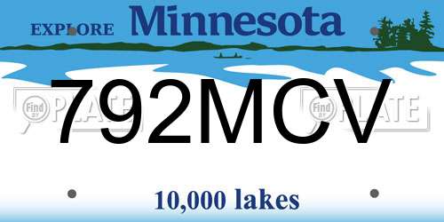 792MCV Minnesota License Plate