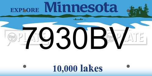 7930BV Minnesota License Plate