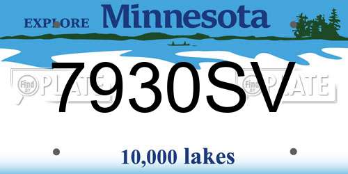 7930SV Minnesota License Plate