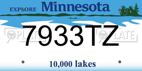 7933TZ Minnesota License Plate