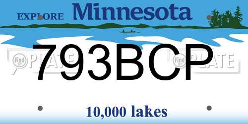 793BCP Minnesota License Plate