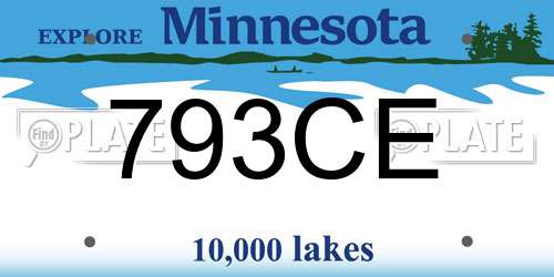793CE Minnesota License Plate