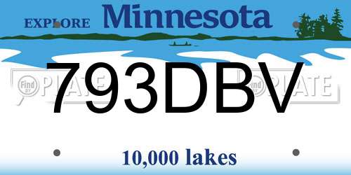 793DBV Minnesota License Plate