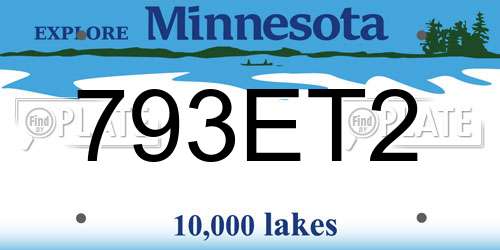 793ET2 Minnesota License Plate