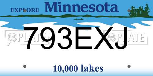 793EXJ Minnesota License Plate