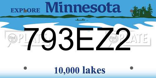 793EZ2 Minnesota License Plate