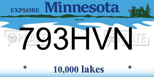 793HVN Minnesota License Plate