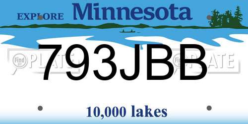 793JBB Minnesota License Plate