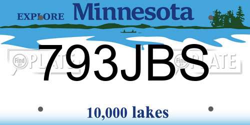 793JBS Minnesota License Plate