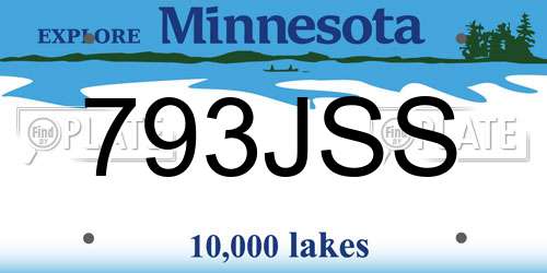 793JSS Minnesota License Plate