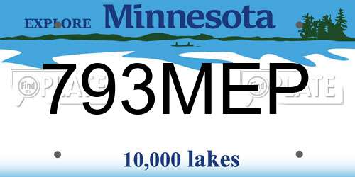 793MEP Minnesota License Plate