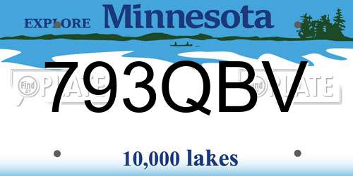 793QBV Minnesota License Plate