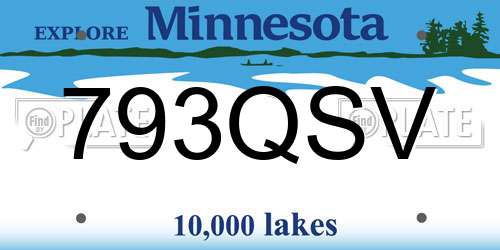 793QSV Minnesota License Plate