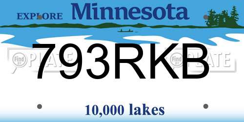 793RKB Minnesota License Plate