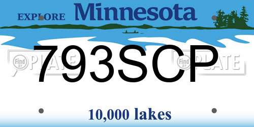 793SCP Minnesota License Plate