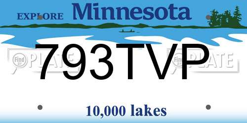 793TVP Minnesota License Plate