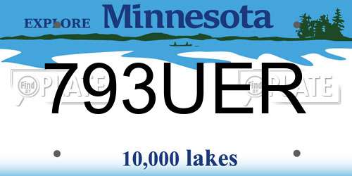 793UER Minnesota License Plate