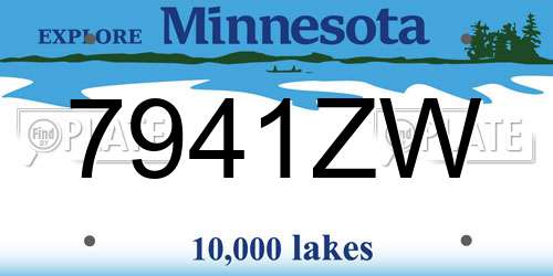7941ZW Minnesota License Plate