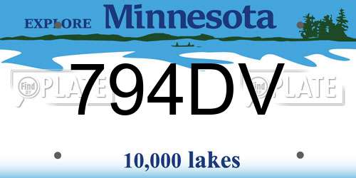 794DV Minnesota License Plate
