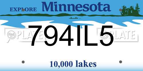 794IL5 Minnesota License Plate