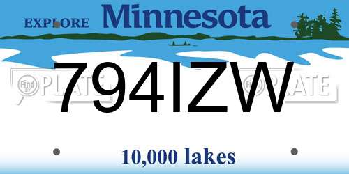 794IZW Minnesota License Plate