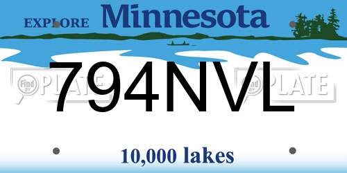 794NVL Minnesota License Plate