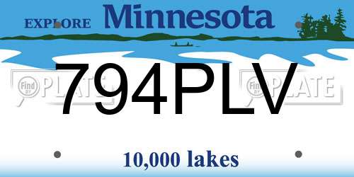 794PLV Minnesota License Plate