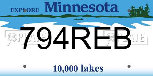 794REB Minnesota License Plate