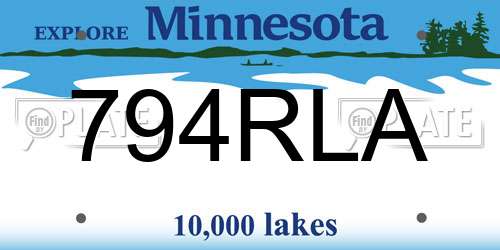794RLA Minnesota License Plate