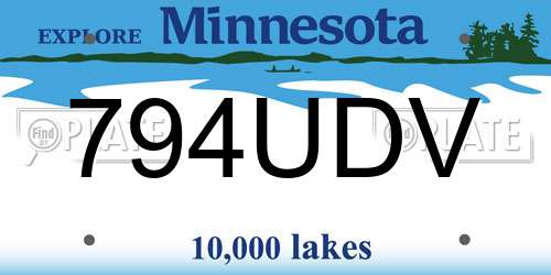794UDV Minnesota License Plate
