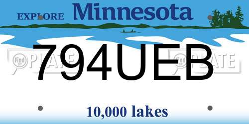 794UEB Minnesota License Plate