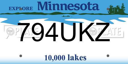 794UKZ Minnesota License Plate