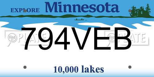 794VEB Minnesota License Plate