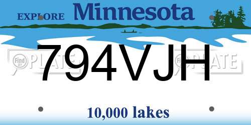 794VJH Minnesota License Plate