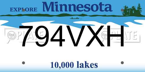 794VXH Minnesota License Plate