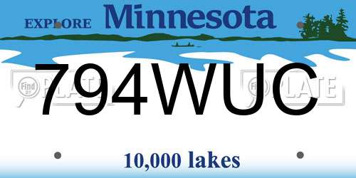 794WUC Minnesota License Plate