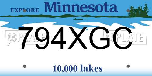 794XGC Minnesota License Plate