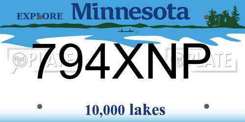 794XNP Minnesota License Plate