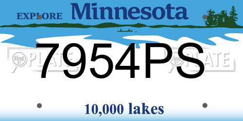 7954PS Minnesota License Plate
