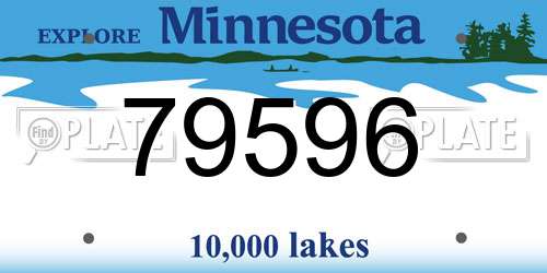 79596 Minnesota License Plate