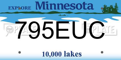 795EUC Minnesota License Plate