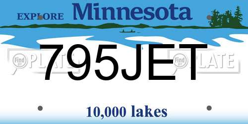 795JET Minnesota License Plate