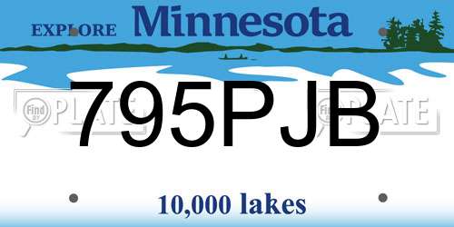 795PJB Minnesota License Plate