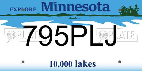 795PLJ Minnesota License Plate