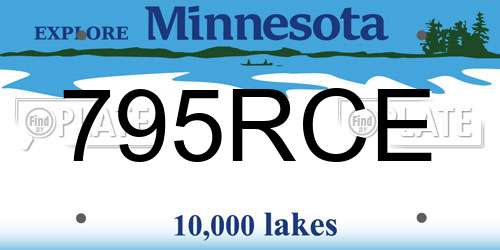 795RCE Minnesota License Plate